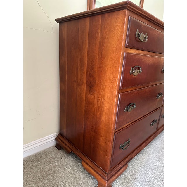 L. & J.G. Stickley, Inc. 1950s L. & J. G. Stickley Solid Cherry 8-Drawer Georgian Dresser For Sale - Image 4 of 7