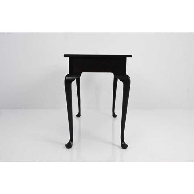 Kittinger Ebonized Mahogany & Burl Wood Writing Desk / Console | Newly Refinished For Sale - Image 12 of 15