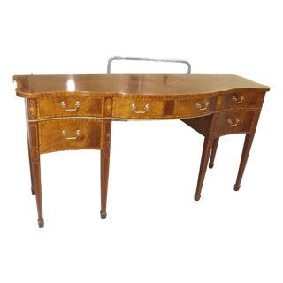 Gorgeous Monumental Hickory Chair Company Inlaid Satinwood Federalist Buffet For Sale