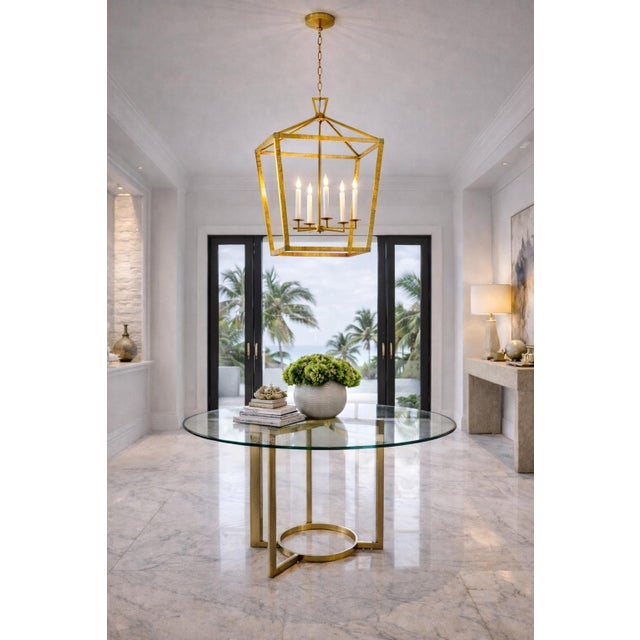 A large and highly desirable Darlana Series lantern chandelier designed by Chapman & Myers for Visual Comfort, one of the...