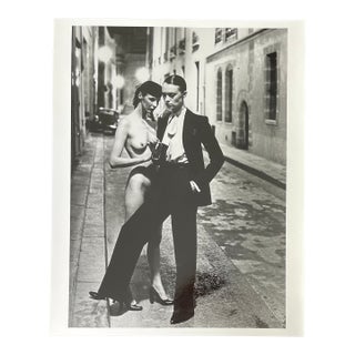 "Rue Aubriot With Nude Model, Paris 1975" Vintage Silver Gelatin Print by Helmut Newton. For Sale
