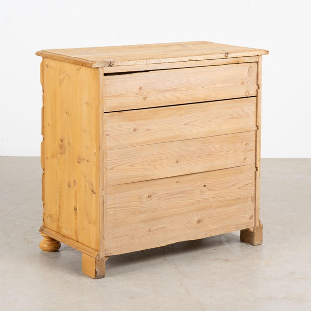19th Century Danish Pine Chest of Four Curved Drawers For Sale - Image 16 of 16