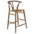 New Handmade Armchair Counter Stool in Mindi Wood and Rattan For Sale