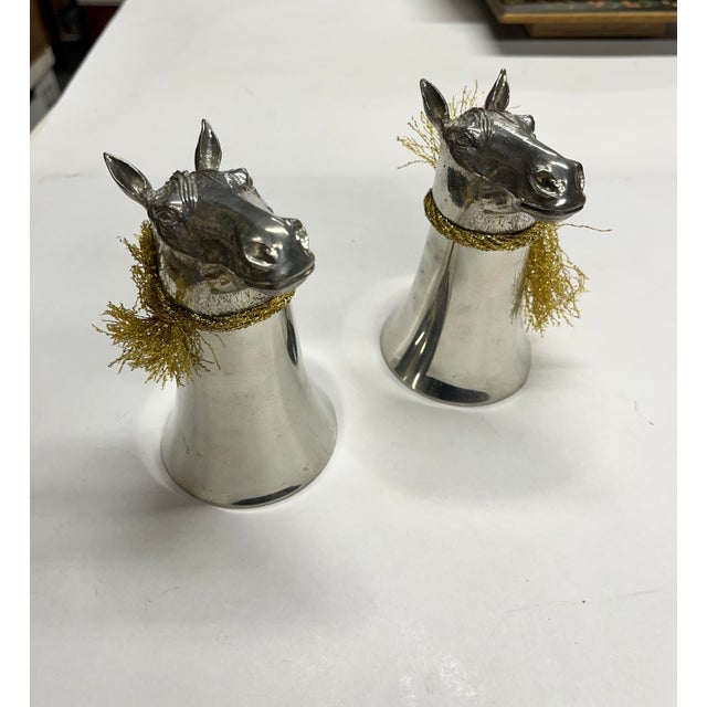 Antique Silver Horse Flagon - Pair For Sale - Image 4 of 11