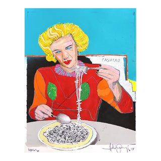 Pashtag - Original Contemporary Pop Art Mixed Media Painting on Paper by Fabio Coruzzi For Sale