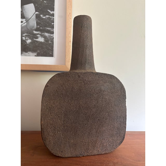 Aldo Londi 1960s Aldo Londi Bitossi Huge Fritte Pottery Fused Glass Vase For Sale - Image 4 of 6