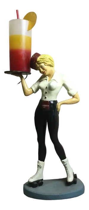 Pop Art Waitress on Roller Skates Lamp, France, 1960s