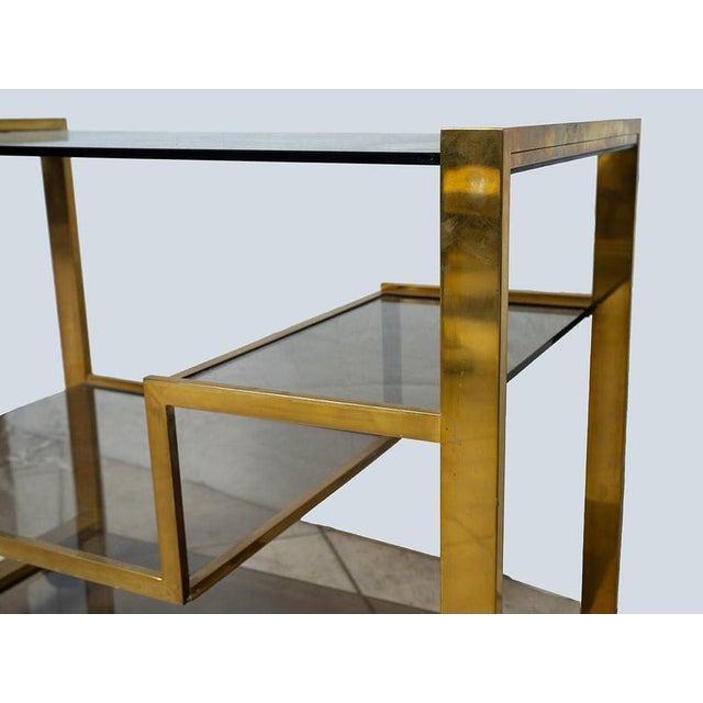 Brass and Crystal Trolley, 1970s For Sale - Image 3 of 4