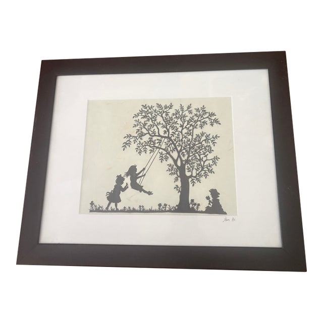 Hand Cut Silhouette Cut Out Signed Dan Bi For Sale