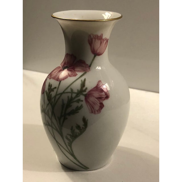 Vintage Italian Richard Ginori Pink Poppies Bud Vase For Sale - Image 12 of 13