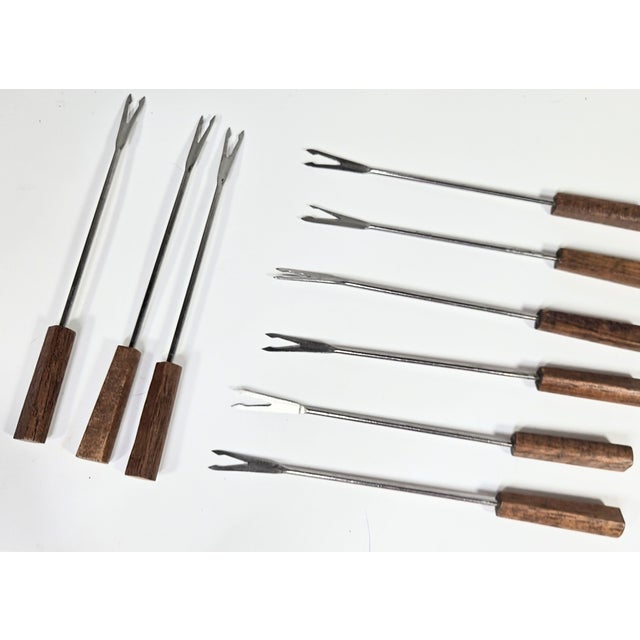 Mid-Century Walnut Fondue Sticks- Set of Twelve For Sale - Image 15 of 16