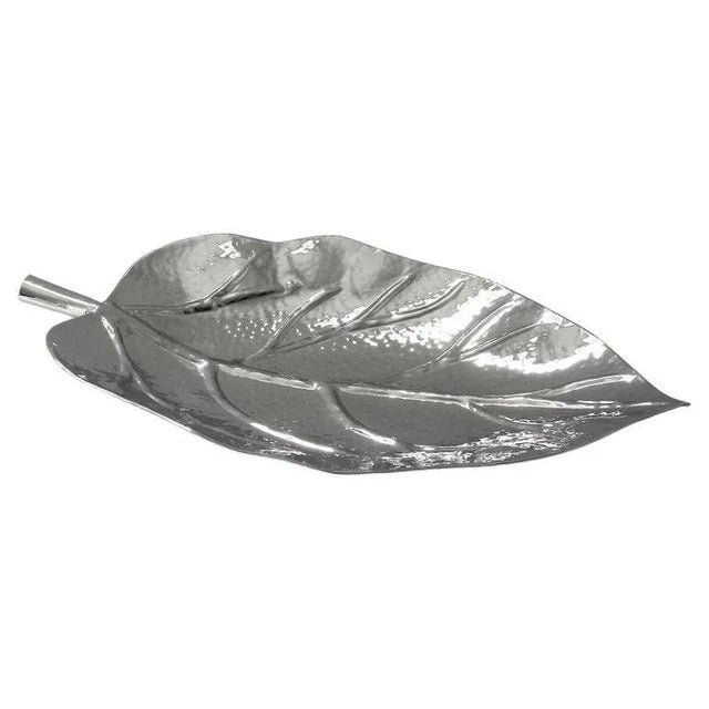 Nickel Plated Leaf Form Serving Tray For Sale - Image 13 of 13