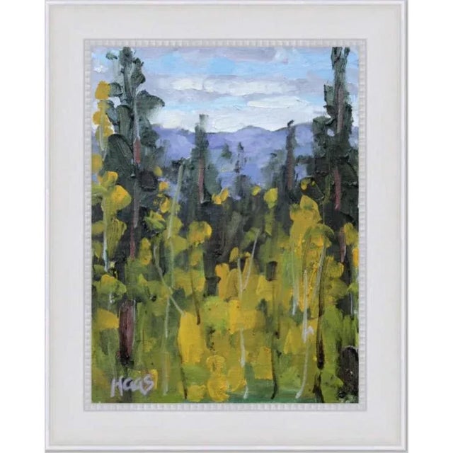 Tahoe Aspen, Plein Air Painting. Painted on location in Reno, NV. 6x8 oil on linen panel. Signed Haas Unframed. Frames...