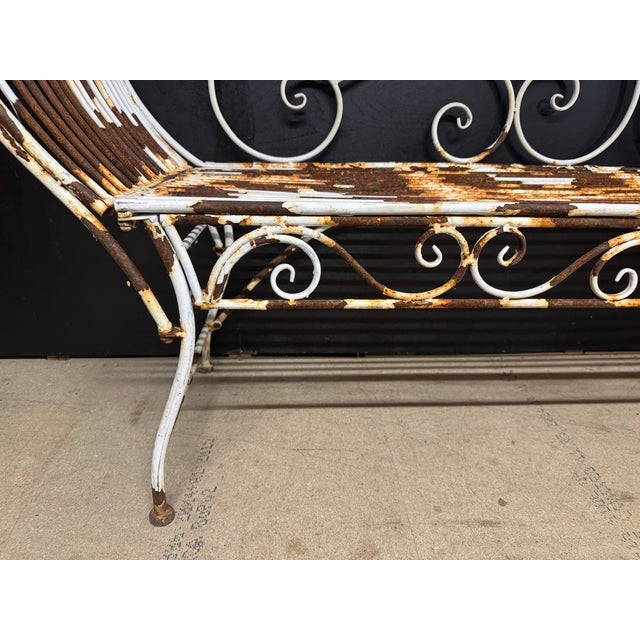 1970s French Decorative Iron Garden Seat, 1970 For Sale - Image 5 of 11