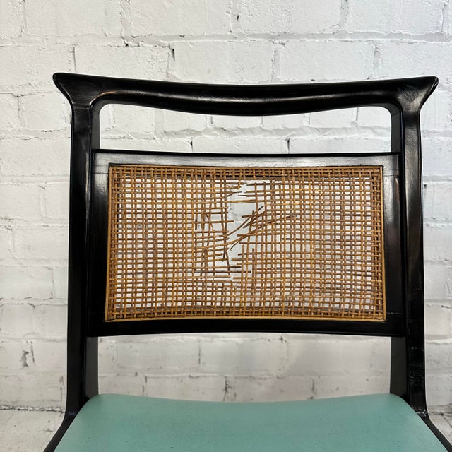 Mid 20th Century Set of 4 John Stuart Caned Back Dining Chair For Sale - Image 5 of 10