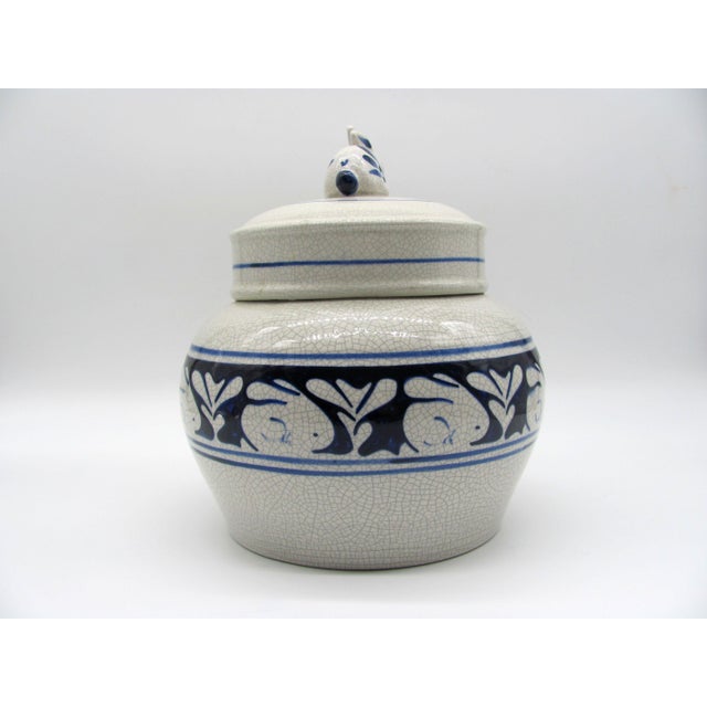 Vintage American Potting Shed Dedham Rabbit Cookie Jar Canister Bunny For Sale - Image 10 of 10