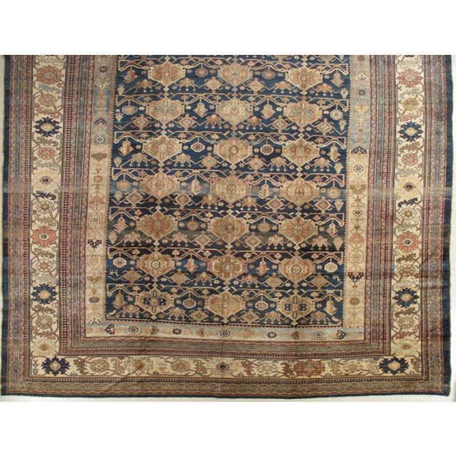Antique Persian Malayer Carpet, Handmade Oriental Rugs, Navy, Orange, Cream For Sale - Image 12 of 12