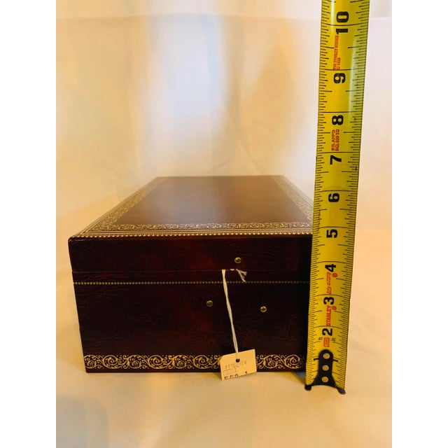 Vintage Mele Jewelry Chest With Original Key and Tag For Sale - Image 10 of 13