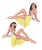 MCM Hawaiian Art Pottery Nude Pin-Up Yellow Hula Girl Wall Sculpture, Pair For Sale