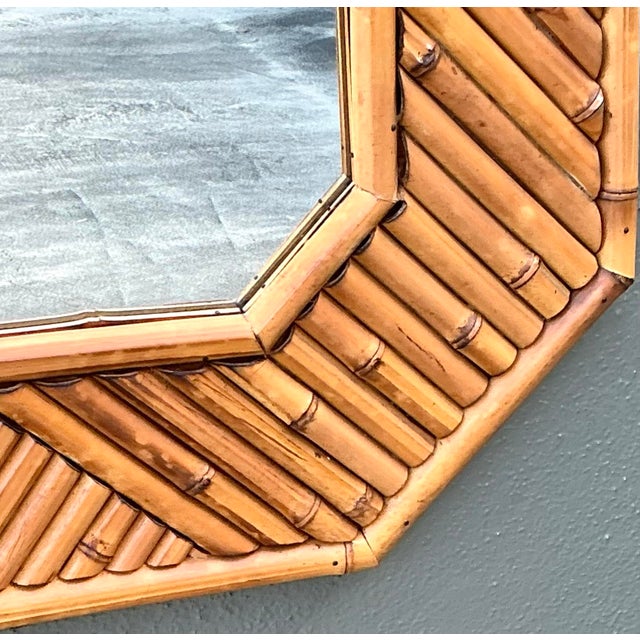 Vintage Chevron Rattan Mirror For Sale - Image 12 of 12