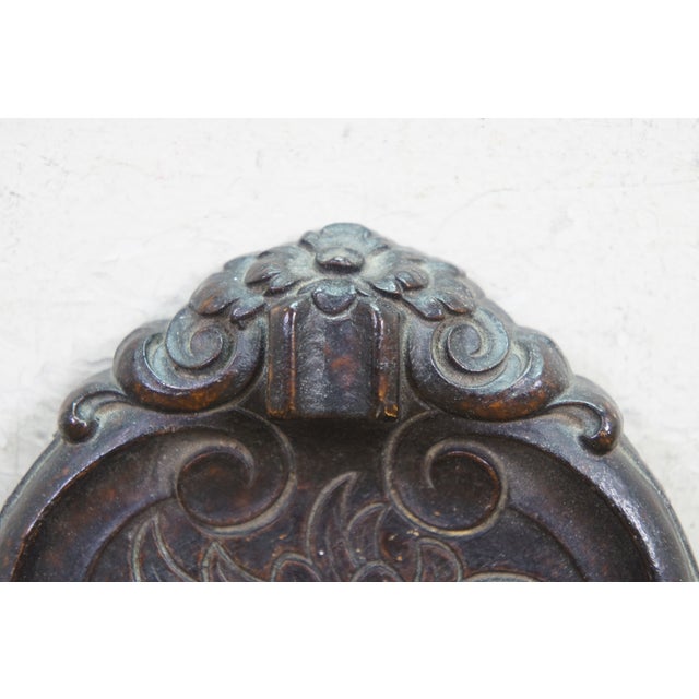 Mid Century Syroco Wood Ornate Floral Ashtray Three Cigarette Rest For Sale - Image 6 of 10