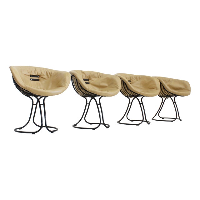 Pan Am Dining Chairs attributed to Gastone Rinaldi for Rima, Italy, 1970s, Set of 4 For Sale