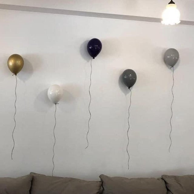 Silver Ceramic Balloon Wall Sculpture -Large Size For Sale - Image 4 of 9