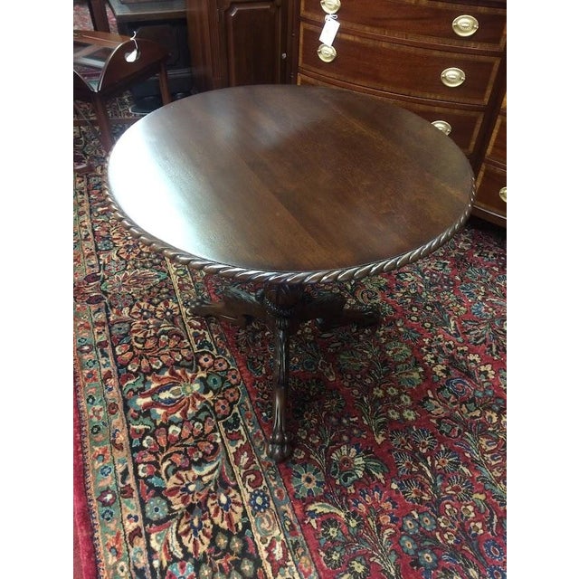 Wood Antique Tilt Top Table, Carved Empire Table For Sale - Image 7 of 11