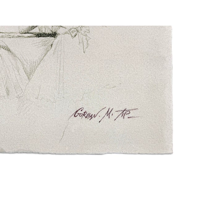 Contemporary Michael Gorban, Flexing, Large Original Mixed Media on Paper, Signed, 34 X 26 In. Framed For Sale - Image 3 of 3