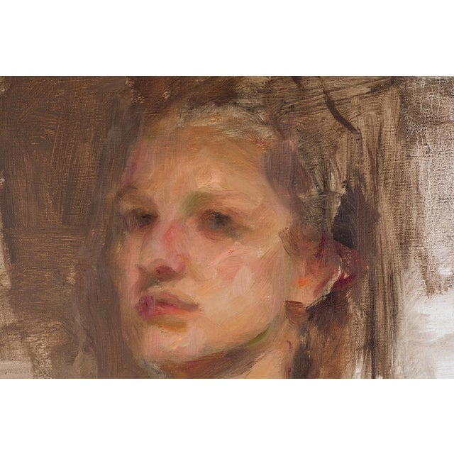 Figurative Untitled, ca. 2010 by Ron Hicks | Oil on canvas portrait of a young woman For Sale - Image 3 of 5