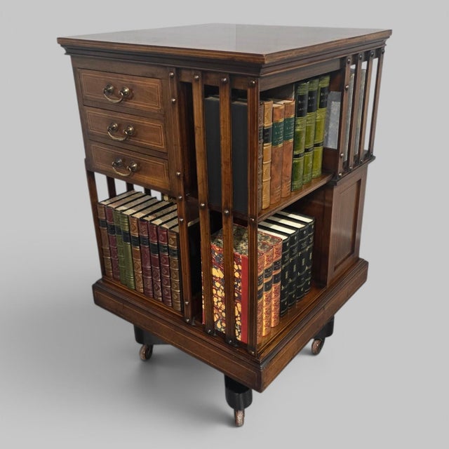 Mahogany Revolving Bookcase from Maples, 1880s For Sale - Image 14 of 14