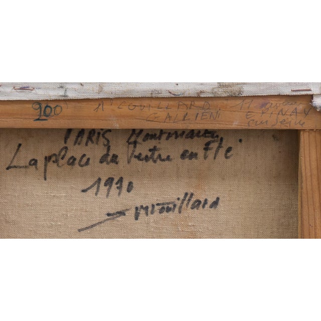 'Montmartre, La Place Du Tertre en Été' by Jean Marie Couillard, 1970, Paris in Summer, Nancy, Parisian Street Scene For Sale - Image 10 of 10