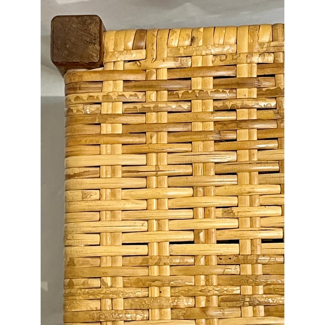 Antique English Country House Woven Reed and Pine Stool For Sale - Image 14 of 17