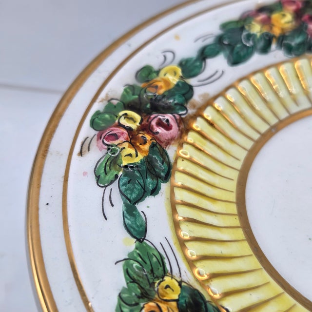 Gold Mid 20th Century Italian Rococo Revival R. Capodimonte Porcelain Demitasse Tea Set of 5 - 10 pcs For Sale - Image 8 of 9