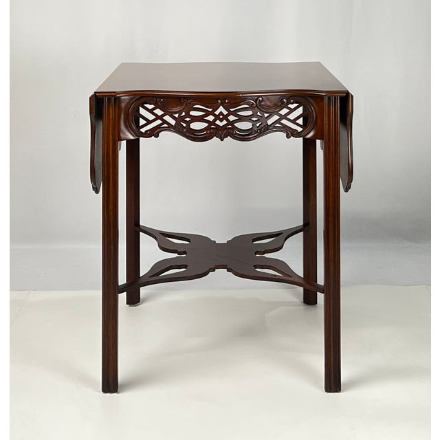 Brown Vintage Baker Furniture Historic Charleston Chippendale-Style Mahogany Pembroke Drop-Leaf Table For Sale - Image 8 of 18