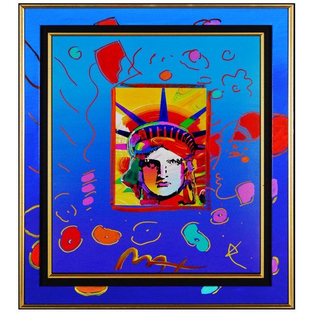 The artwork listed is an Authentic One-of-a-kind PAINTING with Acrylic and Collage on paper titled, "ORIGINAL LIBERTY...