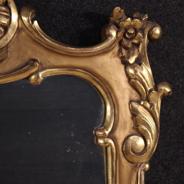 Wood 20th Century Italian Painted and Gilded Mirror, 1950s For Sale - Image 7 of 11