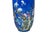 8" Vintage Bright Cobalt Blue Flower Bird Enamel Porcelain Art Vase For Sale - Image 10 of 13
