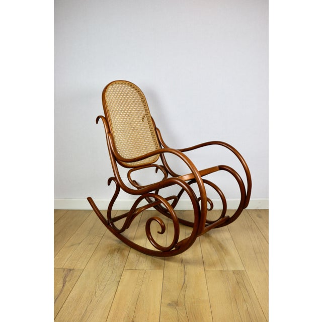 Vintage Brown Rocking Chair by Michael Thonet For Sale - Image 12 of 12