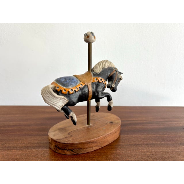 Wood Mid 20th Century Studio Pottery Carousel Horse For Sale - Image 7 of 8