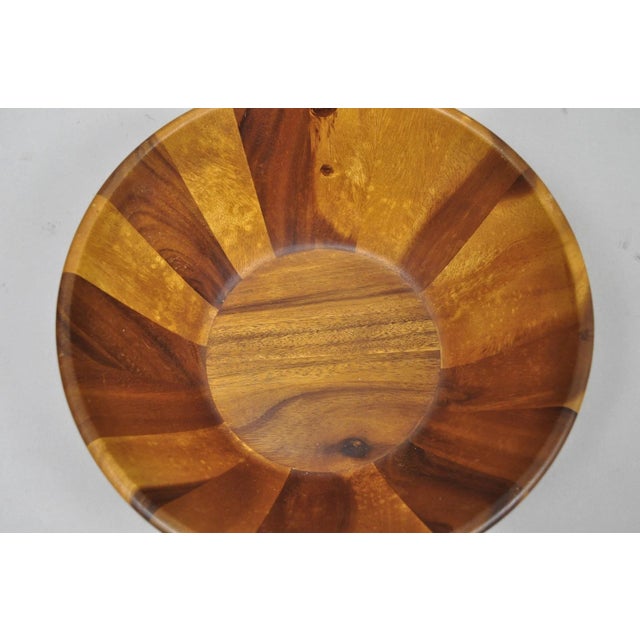 Mid-Century Modern Vintage Bill.F Bf Mid Century Modern Acacia Wood Salad Fruit Bowl For Sale - Image 3 of 11