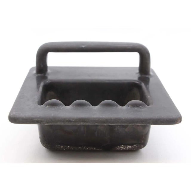Traditional Mid 20th Century Reclaimed 6.75 In. Black Enameled Cast Iron Bathtub Soap Dish For Sale - Image 3 of 5