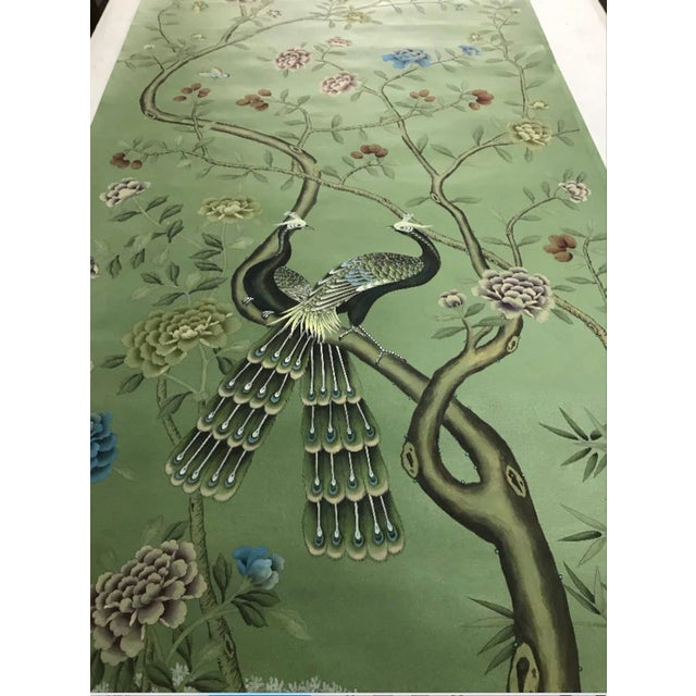 Emerald Green Chinoiserie Scenic Wallpaper - Set of 10 For Sale - Image 13 of 13