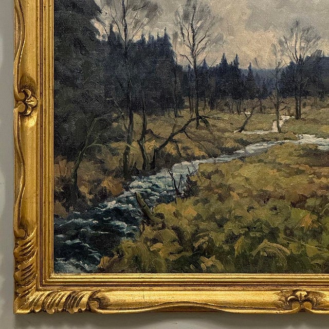 Framed Oil Painting on Canvas by Jean Francois (1903-1977) 'St. Hubert Forest' For Sale - Image 10 of 16
