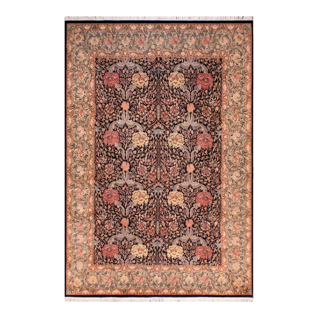 William Morris Pak-Persian Black/Taupe Wool Rug - 9'1'' X 11'9'' For Sale