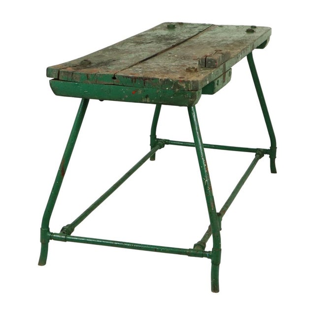 Industrial Green Workbench, 1950s For Sale - Image 6 of 18