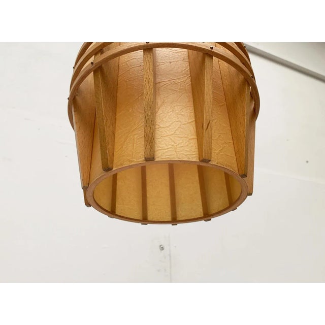 Mid-Century Wooden Cocoon Pendant Lamp For Sale - Image 14 of 18