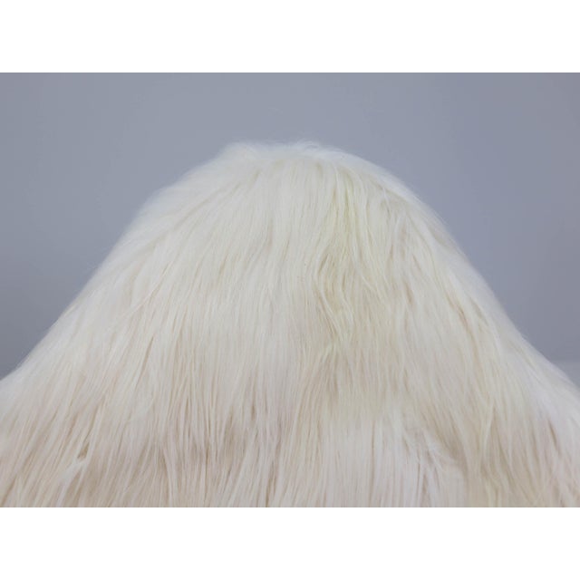 Ivory Large Tibetan Goat Fur Yeti Rocking Chair by Mario Scheichenbauer for Elam, Italy, 1968 For Sale - Image 8 of 12