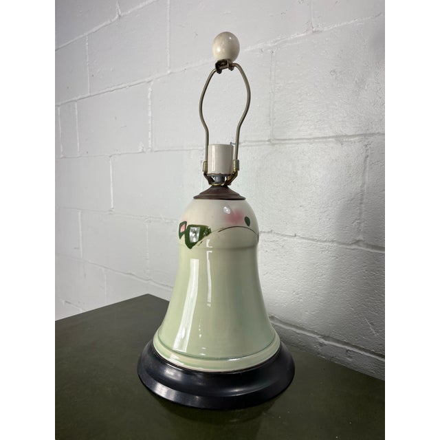 Abstract Vintage Hand-Painted Studio Pottery Ceramic Table Lamp With Abstract Motif For Sale - Image 3 of 9