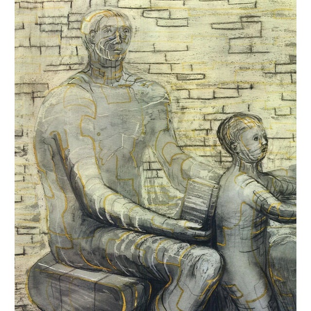 Modern 1992 Henry Moore 'Family Group' Modernism USA Offset Lithograph For Sale - Image 3 of 5